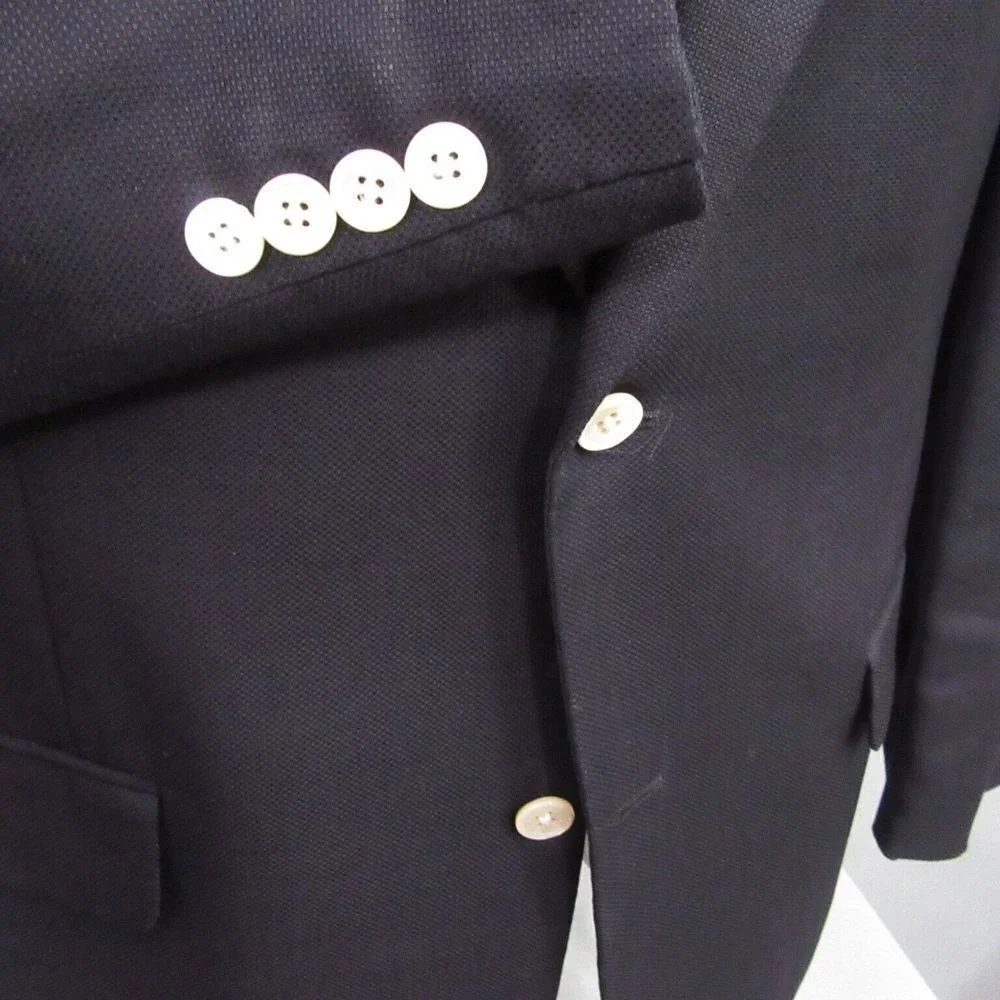Tasso Elba Mens Angelico Sport Coat 42R‎ Black Blazer 120s Wool Cashmere